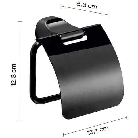 Portarotolo Coperto Da Muro In Acciaio Inox E Cromall St25 Serie Stelvio Nero Opaco - Foto 2