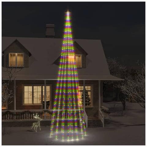 Lusso Casadino - Albero Di Natale Pennone Colorato 1134 Led 800 Cm - Foto 8