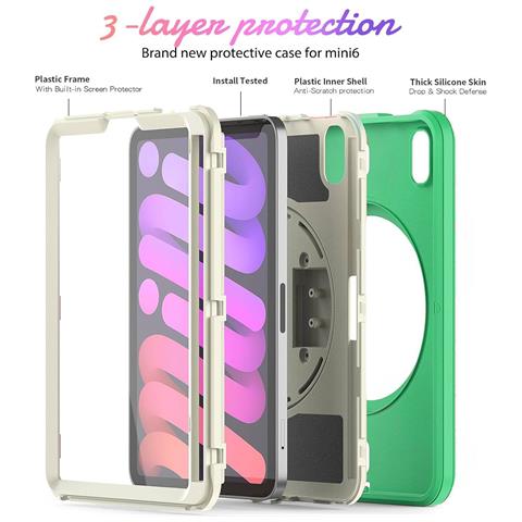 Custodia Per Ipad Mini 6 8.3"" Con Supporto E Tracolla Verde - Foto 4