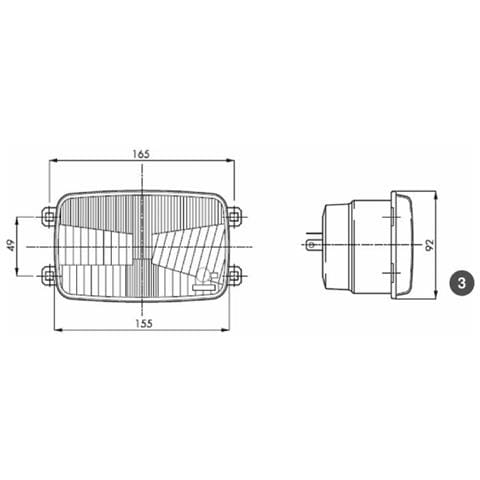 Fanale Anteriore Asimmetrico 3 Luci 165x93mm - Foto 2