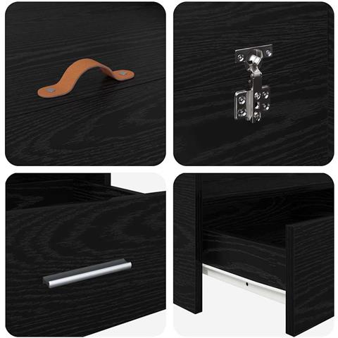 Struttura letto con contenitore Rovere nero 180 x 200 cm - Foto 9