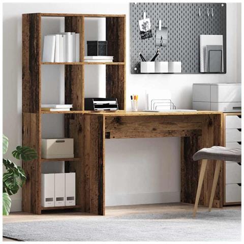 Scrivania Legno vecchio 138.5 x 55 x 143 cm Legno multistrato - Foto 2