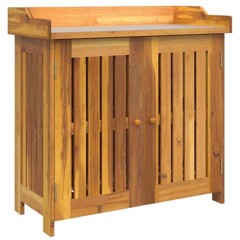 Mobiletto da Giardino con porta Marrone 78 x 36.5 x 78cm - Foto 1