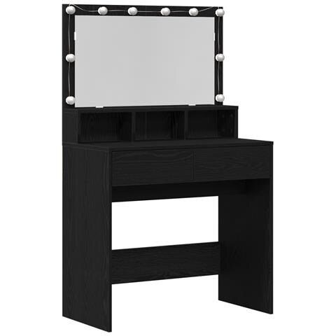 Tavolo da Trucco con cassetto Rovere nero 80 x 41 x 134.5 cm - Foto 1