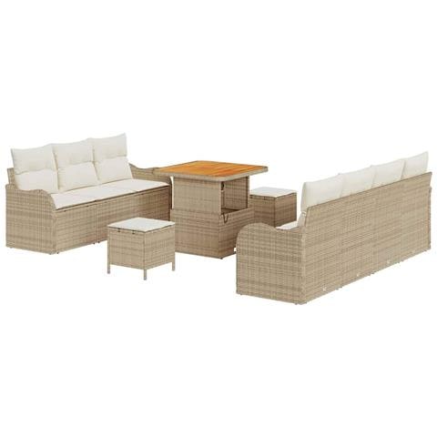 Set Divano da Giardino 10 pcs Beige e Crema 80 x 80 x 71 cm - Foto 1
