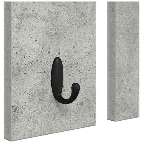 Appendiabiti a muro con specchio Grigio cemento 84 x 10 x 80 cm - Foto 9