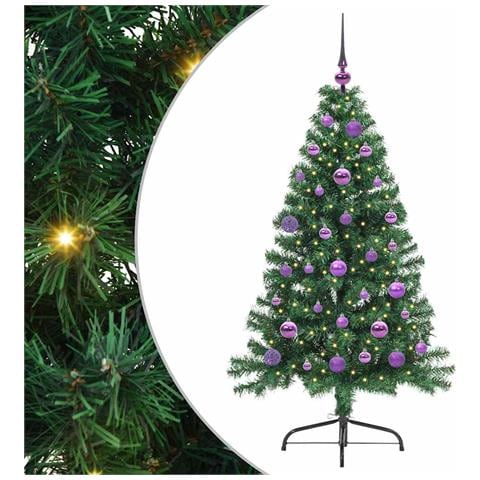 Albero di Natale artificiale con luci integrate Verde 150 cm - Foto 1