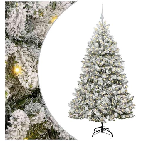 Albero di Natale artificiale con 300 LED Verde e Bianco 180 cm - Foto 1