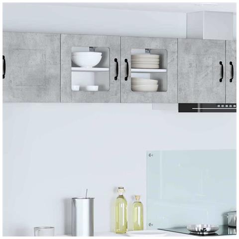 Pensile cucina Grigio cemento 40 x 31 x 40 cm Legno multistrato - Foto 2