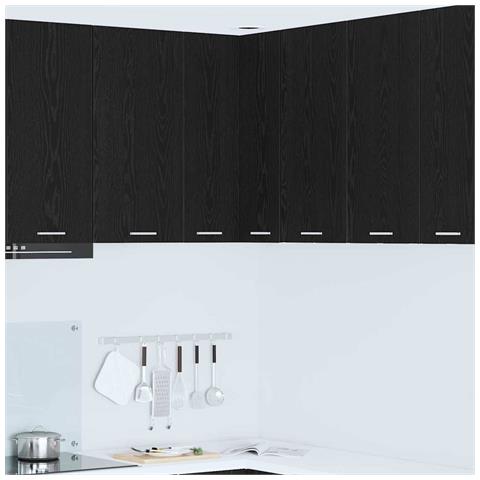 Armadio pensile Riga Rovere Nero e Bianco 57 x 57 x 80 cm - Foto 2