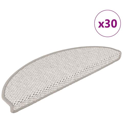 Tappeti Adesivi Scale Aspetto Sisal 30 pz 65x21x4 cm Platino - Foto 1