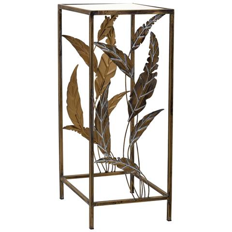 Tavolino Angolare In Metallo Dorato 28x28x69h - Foto 1