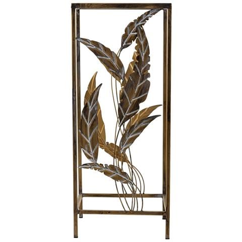 Tavolino Angolare In Metallo Dorato 28x28x69h - Foto 2