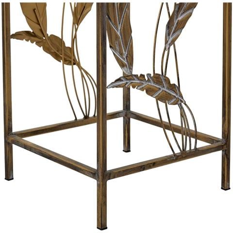 Tavolino Angolare In Metallo Dorato 28x28x69h - Foto 8