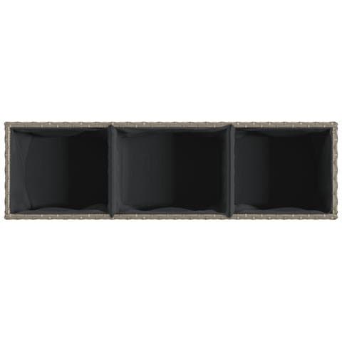 Fioriere da Giardino con 3 Vasi Grigie 105x30x32 cm Polyrattan - Foto 9