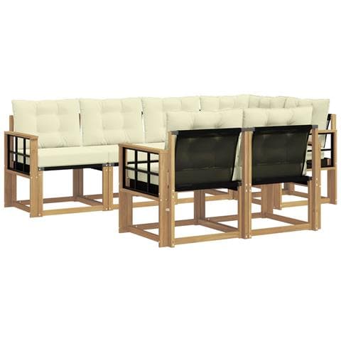 Set di divani da esterno con cuscino 7 pcs Bianco e Crema - Foto 1