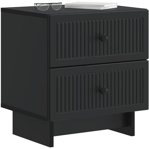 Armadio da Notte con cassetto 2 pcs Nero 43 x 34,5 x 47,5 cm - Foto 2