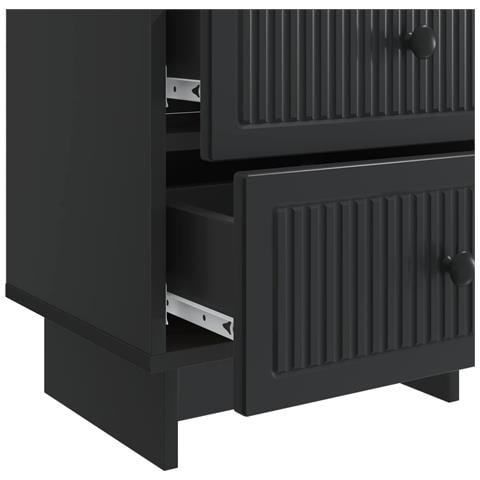Armadio da Notte con cassetto 2 pcs Nero 43 x 34,5 x 47,5 cm - Foto 9