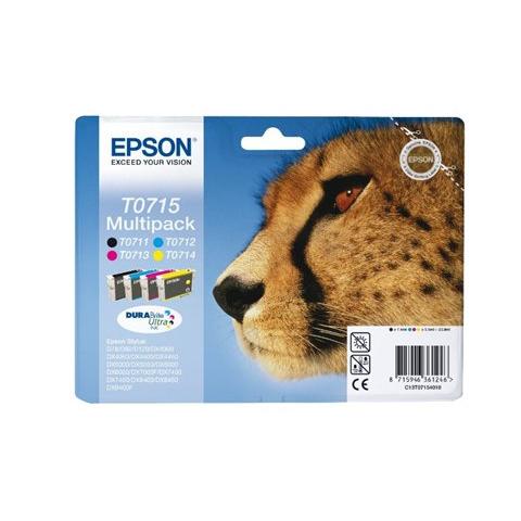 C13T07154020 Cartuccia Ink Originale Nera Ciano Magenta Gialla per Stylus D78 - DX 4000/4050 Capacità 560 Pagine Blister 4 pezzi - Foto 2