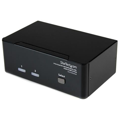 Switch KVM Dual DVI USB 2 porte con audio e hub USB 2.0 - Foto 1