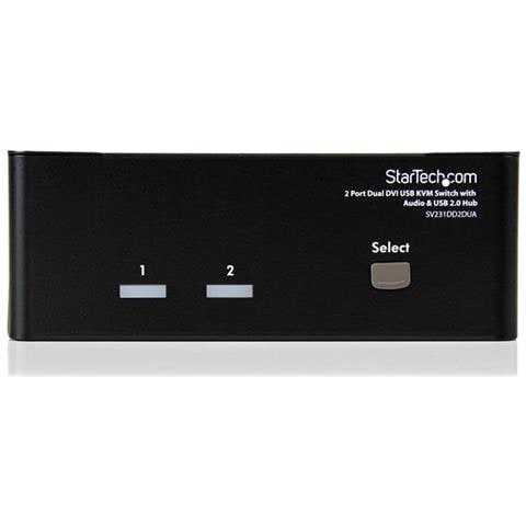 Switch KVM Dual DVI USB 2 porte con audio e hub USB 2.0 - Foto 2