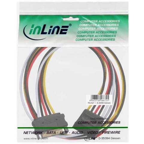 cavo prolunga alimentazione interna da sata maschio a sata femmina, 12v, 5v e 3,3v, 5 filamenti 11, 50cm - Foto 2