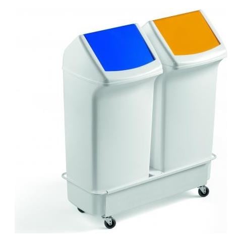 Trolley Duo Durabin Square 40 Carrello Metallo 2 Bidoni Durabin Square 40 Bianco - Foto 1