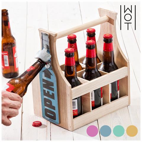 Portabottiglie Vintage Con Apribottiglie Integrato Rosa - Foto 1