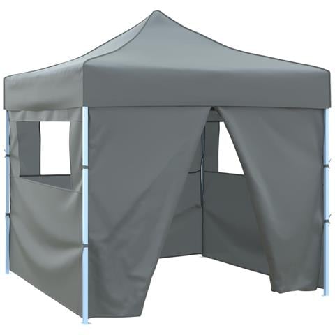 Tendone Per Feste Pieghevole Pop-up Con 4 Pareti 3x3m Antracite - Foto 1