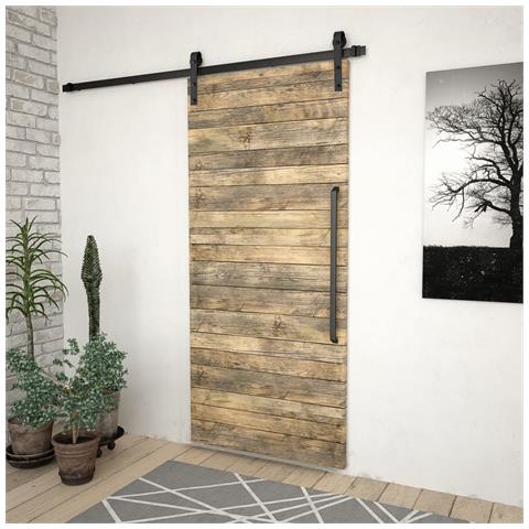 Kit di Binari per Porte Scorrevoli SKIEN 200 cm Acciaio Nero - Foto 2