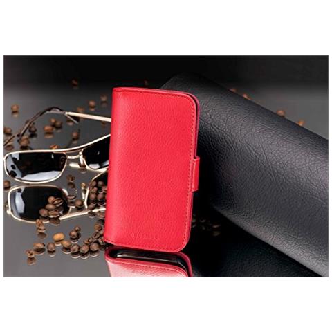 Custodia Compatibile Con Lg Optimus L7 Ii In Rosso Cremisi - Coperchio Protettivo In Ecopelle Testurizzata E Tasca Per Carte Di Credito - Foto 4
