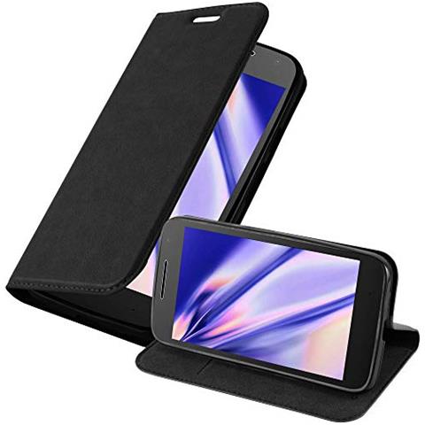 Custodia Compatibile Con Motorola Moto G4 Play In Nero Di Notte - Coperchio Protettiva Con Chiusura Magnetica, Funzione Stand E Tasca Per Le Carte - Foto 1