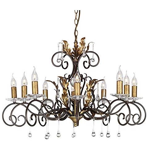 Amarilli Dieci Luce Lampadario In Bronzo / Oro - Foto 1