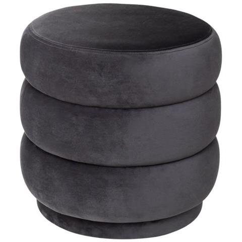 Pouf Sinan In Velluto - Grigio - P 40 X H 40 Cm - Foto 1