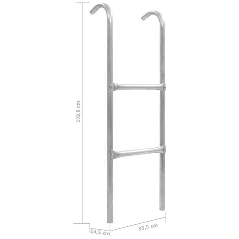 Scaletta Per Trampolino Elastico 2 Gradini In Acciaio Argento 102,6 Cm - Foto 2