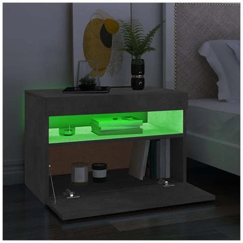Mobile Porta TV con Luci LED Grigio Cemento 60x35x40 cm - Foto 11