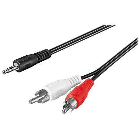 Cavo Stereo Per Collegamento Casse-Scheda Audio 1 Connettore 3,5 Mm. - 2 Connettori Cinch (Rca) Maschio - Mt. 3 - Foto 1