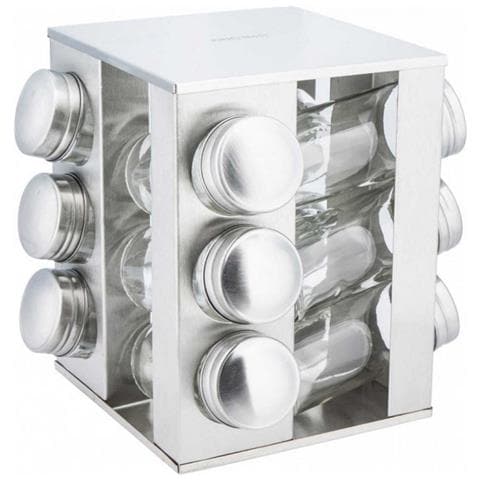 Kh-4008 Porta Spezie Girevole In Acciaio Inox Con 12 Contenitori - Foto 7
