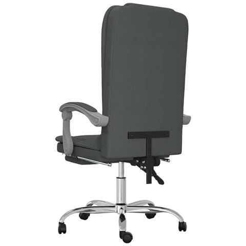 Sedia da Ufficio Massaggio Reclinabile Grigio Scuro in Tessuto - Foto 2