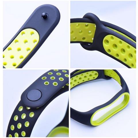 Cinturino Silicone Watch Band Per Xiaomi Mi Band 5 - 6 - 7 Black-green - Foto 2