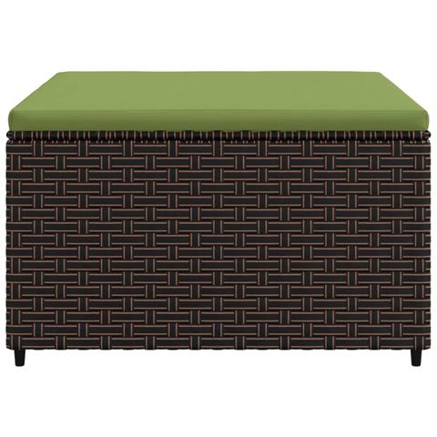 Poggiapiedi Da Giardino Con Cuscini 2 Pz In Polyrattan Marrone - Foto 2
