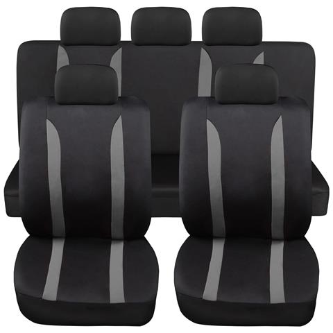 Coprisedili Auto Universali Modello Ls09, Set Anteriori E Posteriori, Tessuto Poliestere, Colore Grigio - Foto 1