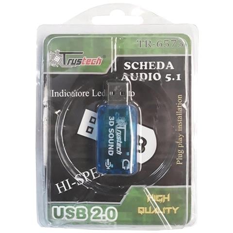 Thustech Adattatore Convertitore Scheda Audio Usb In Micorfono E Cuffie 5.1 Colore Blu - Foto 2