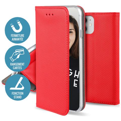 Custodia Folio Per Samsung Galaxy S24 Plus Magnetica Funzione Supporto, Rosso - Foto 2
