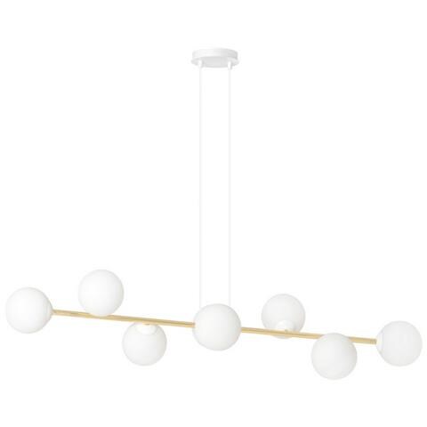 Lampada A Sospensione Gravity - Bianco, Oro - Acciaio Verniciato A Polvere, Vetro - 140x100x29 Cm - Foto 1