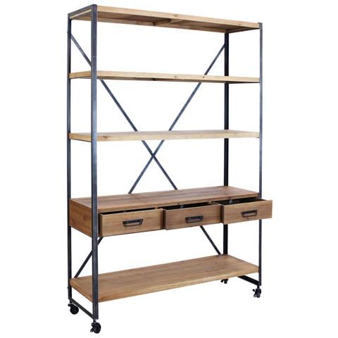 Scaffale In Acciaio E Legno A 4 Ripiani Linea Classic - Foto 2