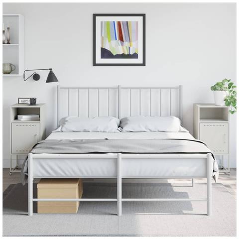 Comodini 2 Pz Bianchi 36x39x78 Cm In Acciaio - Foto 2