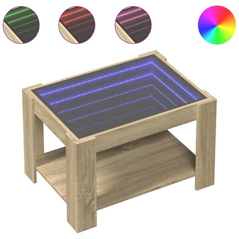 Tavolino Salotto Con Led Rovere Sonoma 73x53x45 Cm Multistrato - Foto 2