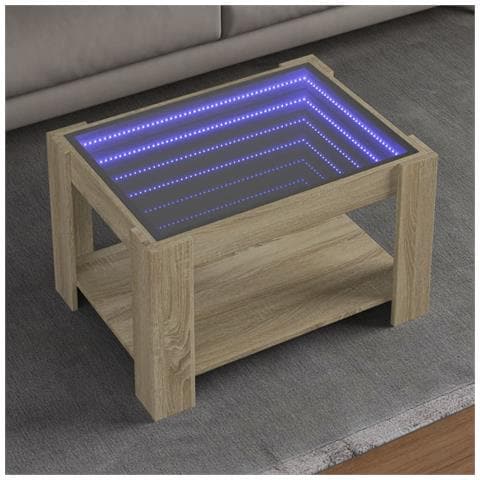 Tavolino Salotto Con Led Rovere Sonoma 73x53x45 Cm Multistrato - Foto 1