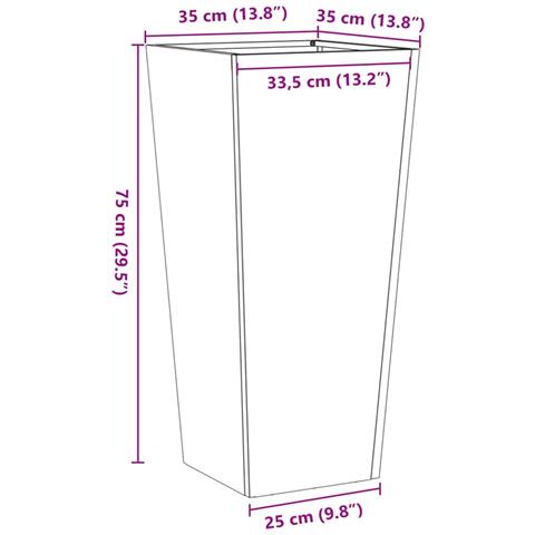 Fioriere Da Giardino 2 Pz 35x35x75 Cm In Acciaio Zincato - Foto 10